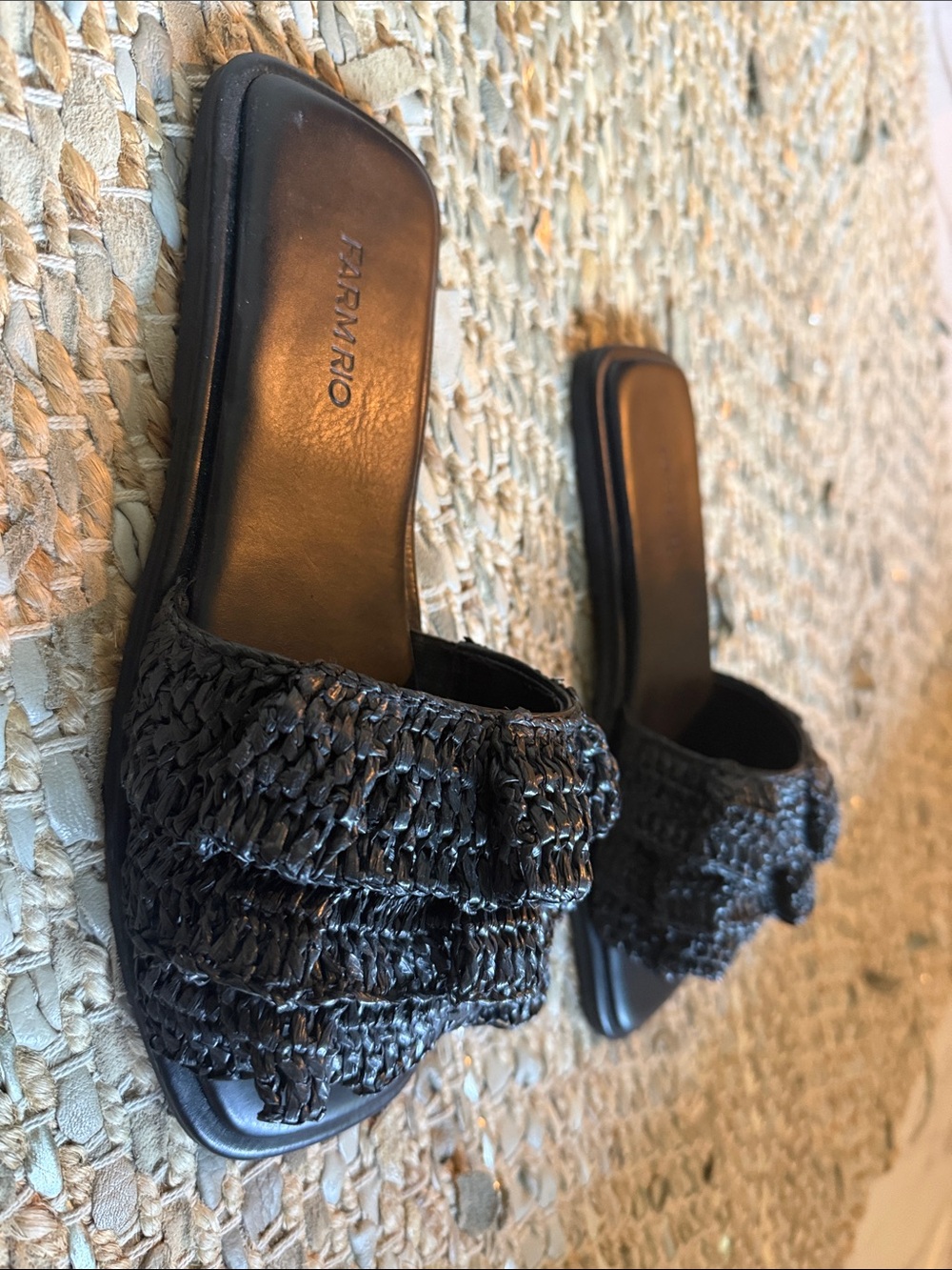 FARM Rio Faux Rafia Slide Mules - Picture 5 of 8